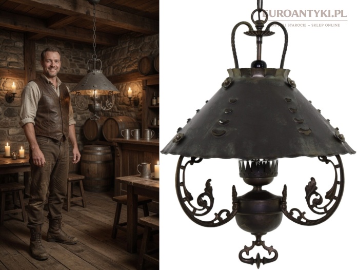 antyczna lampa rustykalna
